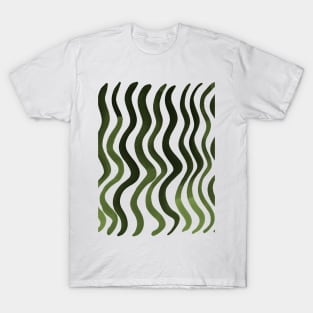 Wavy lines - sap green T-Shirt